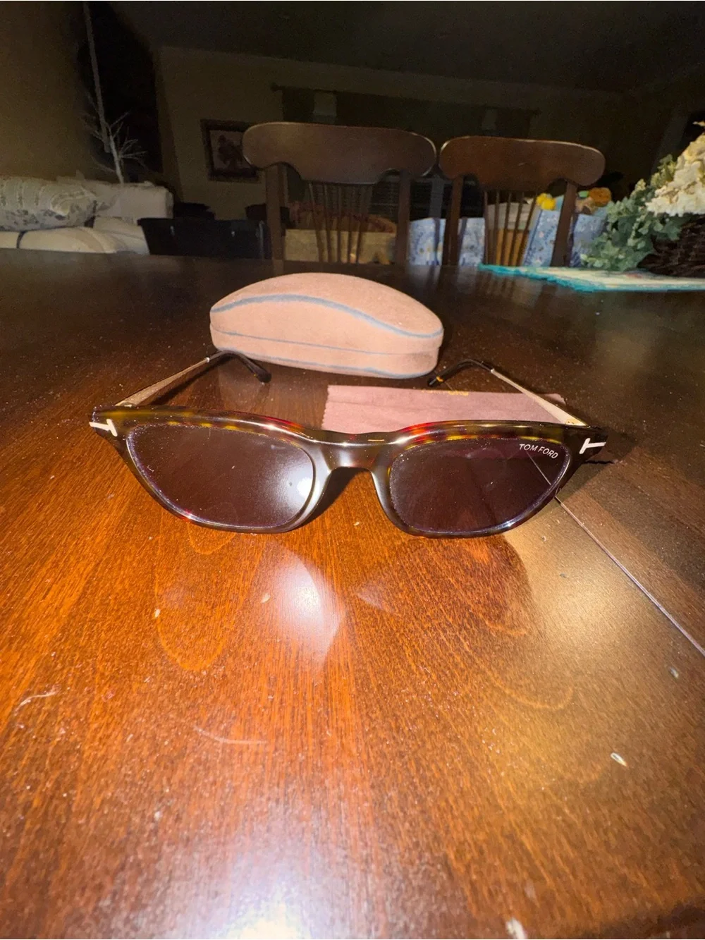 Tom Ford Arnaud Geometric Wayfarers- Tortoise Frames, Purple Lenses, Black Hues